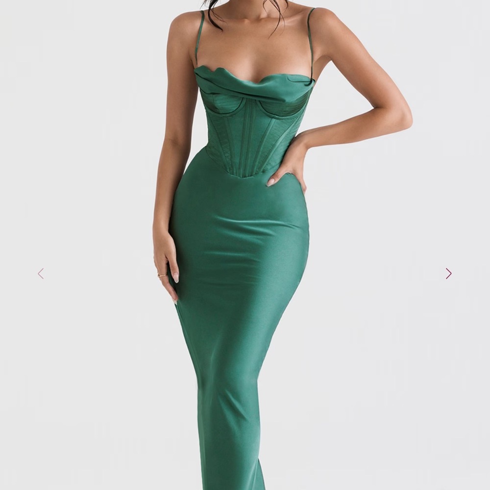 House of CB CHARMAINE Forest Corset Maxi Dress
